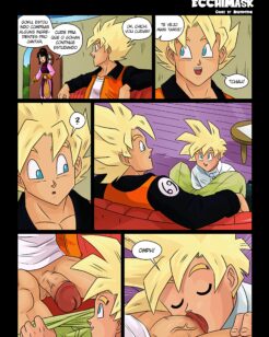 Goku cuidando de Gohan